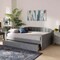 Baxton Studio Lennon Modern and Contemporary Grey Velvet Fabric Full Size Daybed with Trundle 186-11470-Zoro - alternate 4